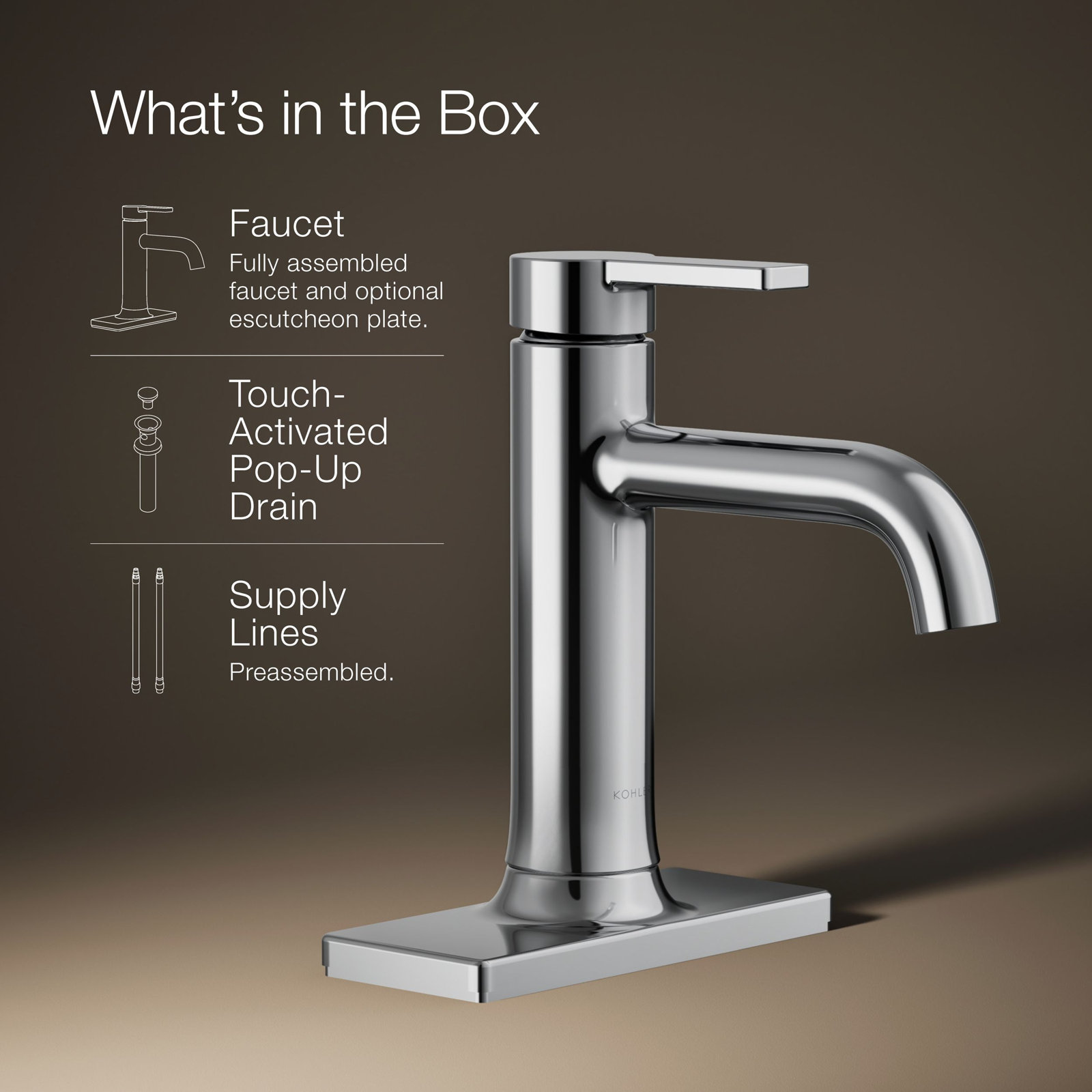 Venza Single-Handle Bathroom Sink Faucet, Polished Chrome