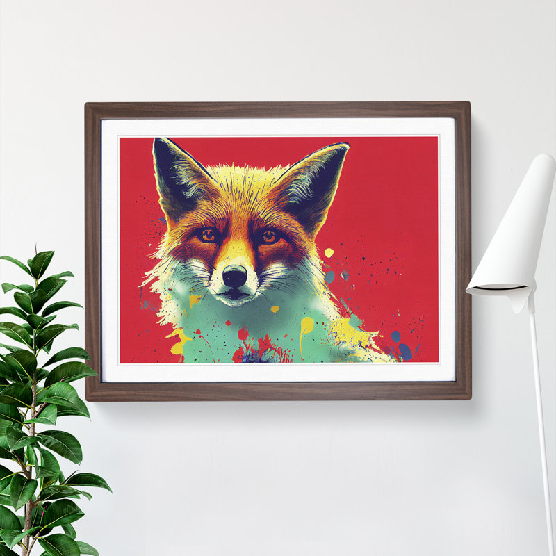 XH1022-6623X Painted Fox Vol.5 Abstract - Single Picture Frame Print, 46cm H x 64cm W x 2cm D, Walnut Framed