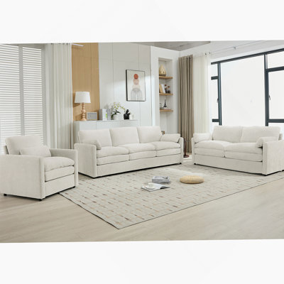Comfortable Oversized Plush Sofa Set For Living Room, Enhancing Relaxation