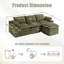 Canapé modulaire en L modulaire compressé en L avec coussins en tissu-134003409