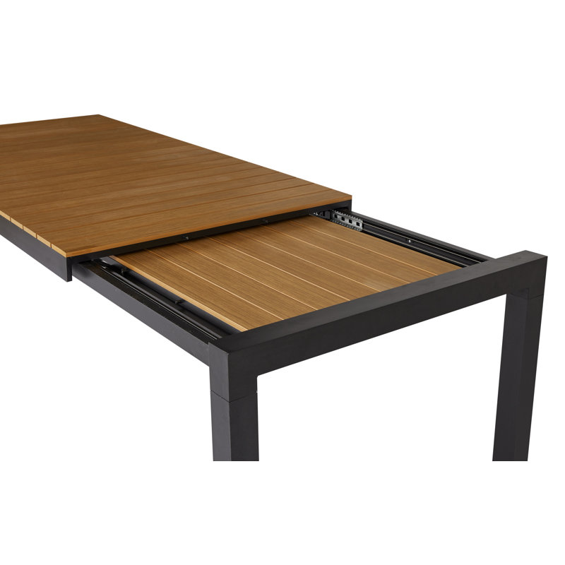 8 - Person Patio Dining Set with Extendable Rectangular Table, Black