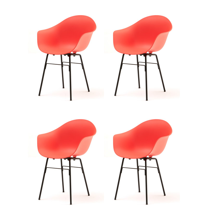 Fauteuil TA (ensemble de 4), Rouge / noir