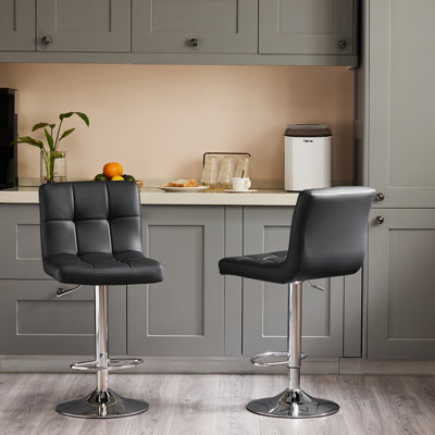Charies Swivel Upholstered Adjustable Height Counter Stool with Metal Frame