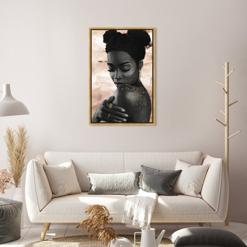 «In Blush Tones», impression sur toile, Cadre flottant doré, H 30 po x l 20 po