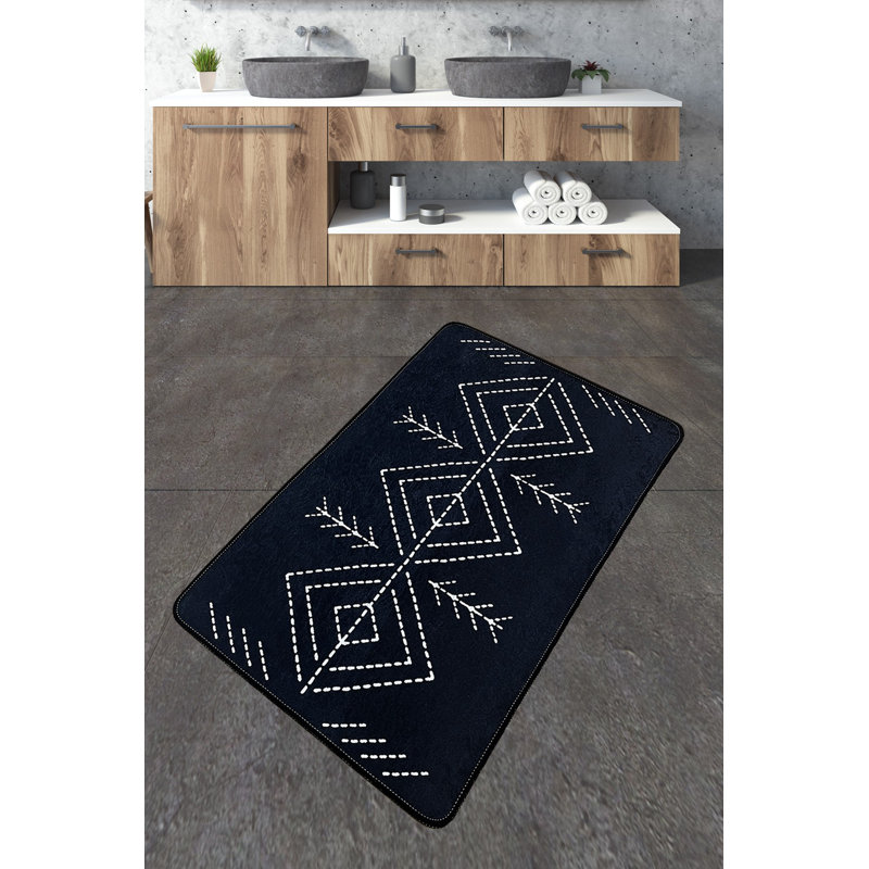 Tapis de bain antibactérien, antidérapant, 2,3 x 4,0 pieds | 100% polyester, hauteur des poils: 0,4 pouce, 20,5 oz / pied carré | Lavable à la machine, facile d'entretien, parfait pour la sécurité et le confort de la salle de bain | Durable et élégant pour la maison