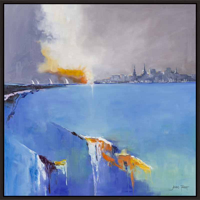 Charleston Harbor at Dusk par James Pratt, art mural encadré, Image au gel brossé