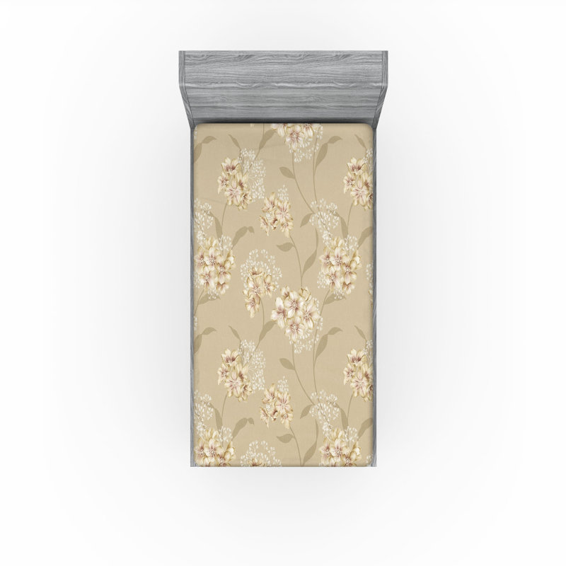 Drap-housse Ambesonne Garden Scene Spring Vibes Boho, Drap-housse de taille simple