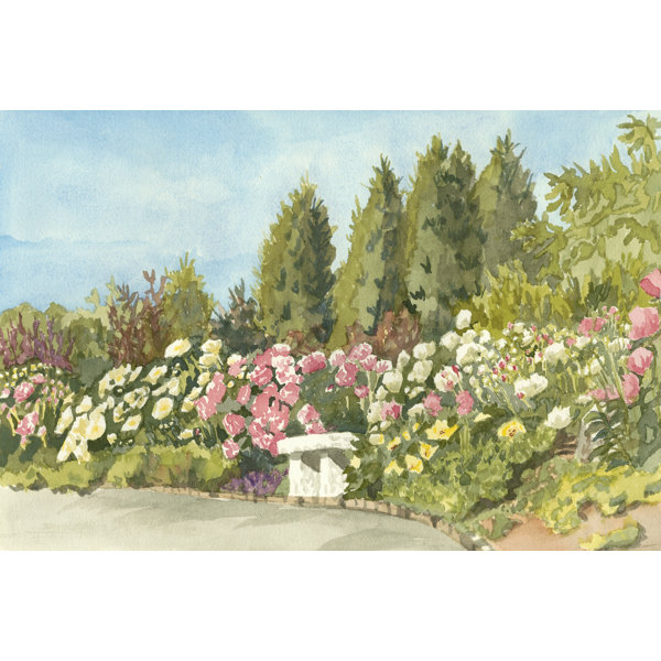 Rosalind Wheeler Aquarelle Garden III by Dianne Miller - Wrapped Canvas ...