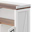  Armoire à vin avec prises de courant et lumières DEL, table de bar avec support en verre et tablettes réglables, 2 prises CA et 2 ports USB