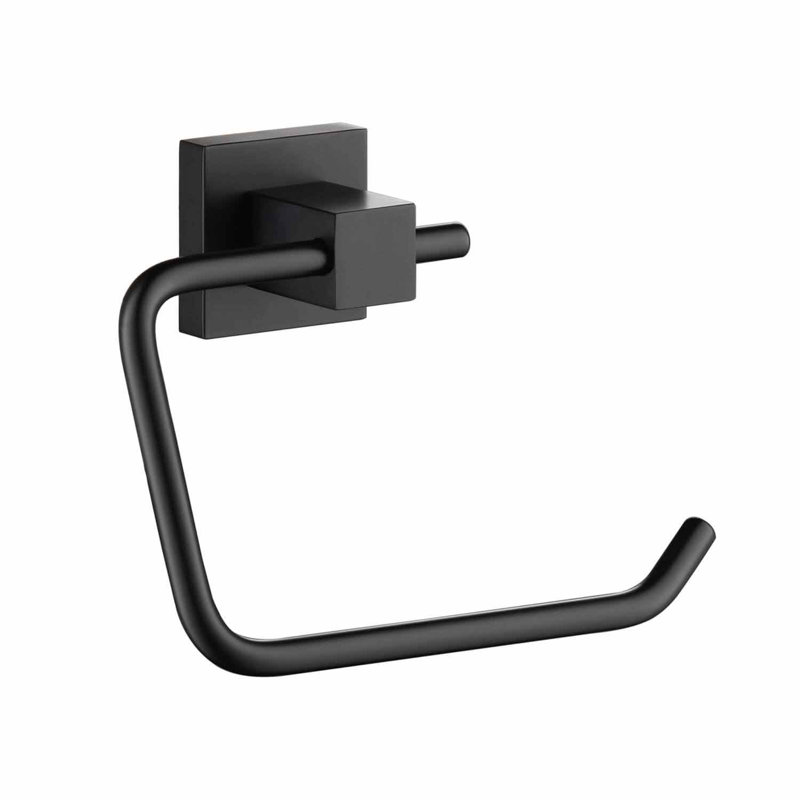 Cube Wall Mounted Toilet Paper Holder, Matte Black