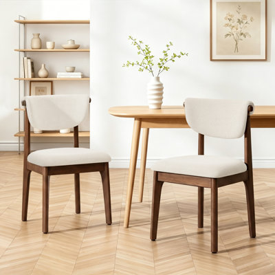 Chaise d'appoint rembourrée en bois massif (ensemble de 2)