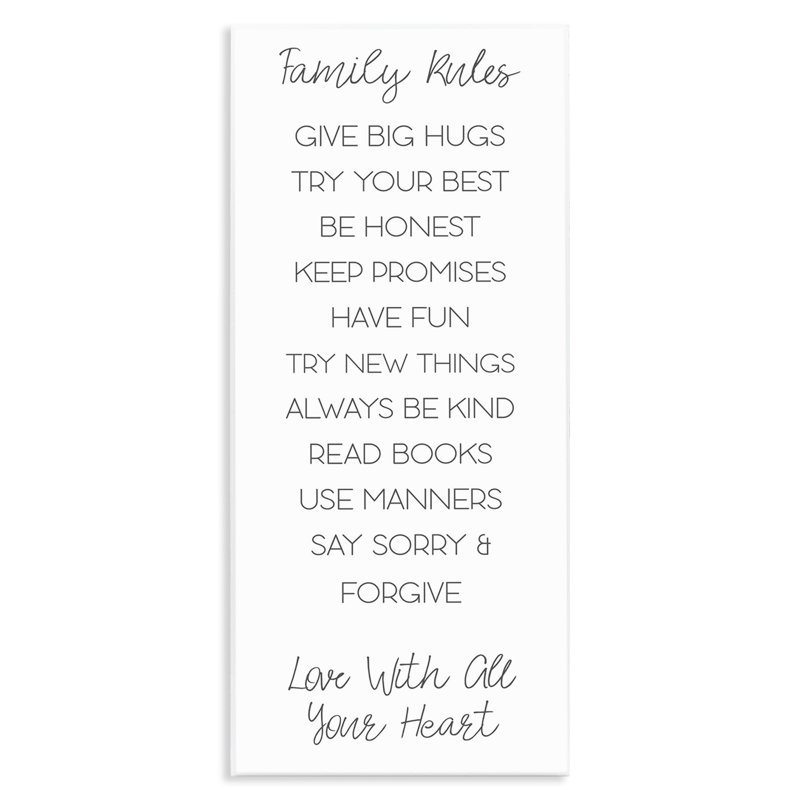 «Minimal Family Rules», art mural sur bois par SD Graphics Studio