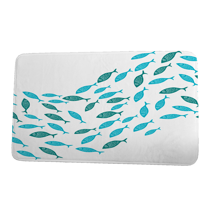 Dolan Non-Slip Bath Mat, 34" W x 21" L, Turquoise