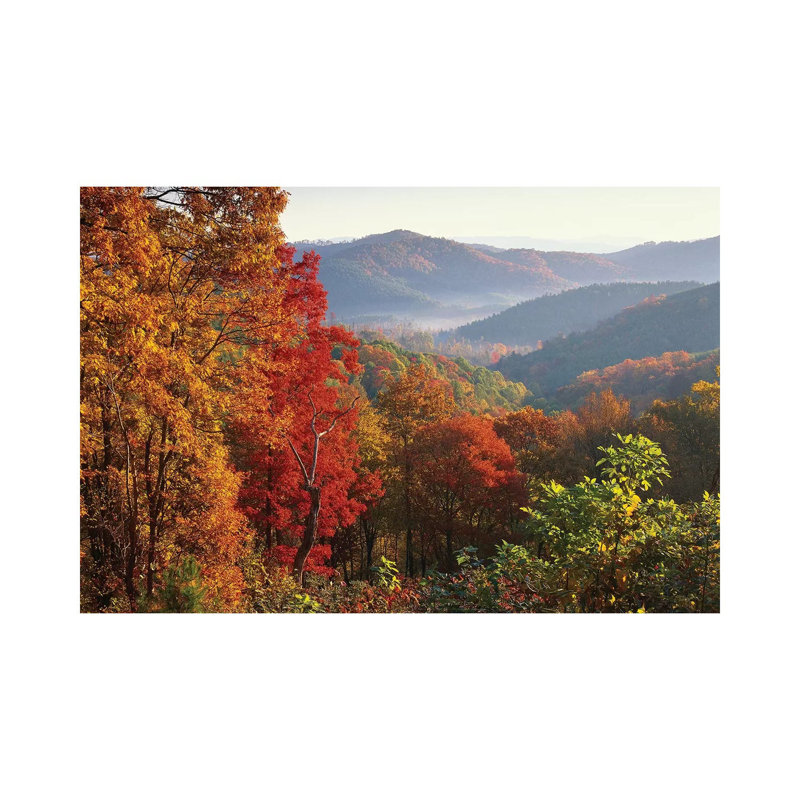 Autumn Foliage on Blue Ridge Range Near Jumping off Rock, North Carolina 1 Piece Wrapped Canvas Wall Art