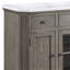 Marble Top & Weathered Oak Finish Server