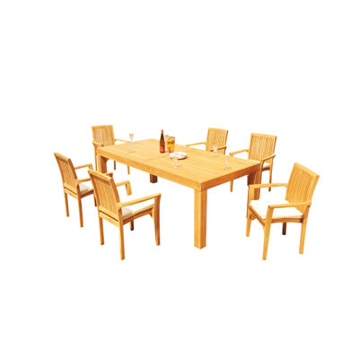 Ensemble repas 7 pièces teck Maspeth