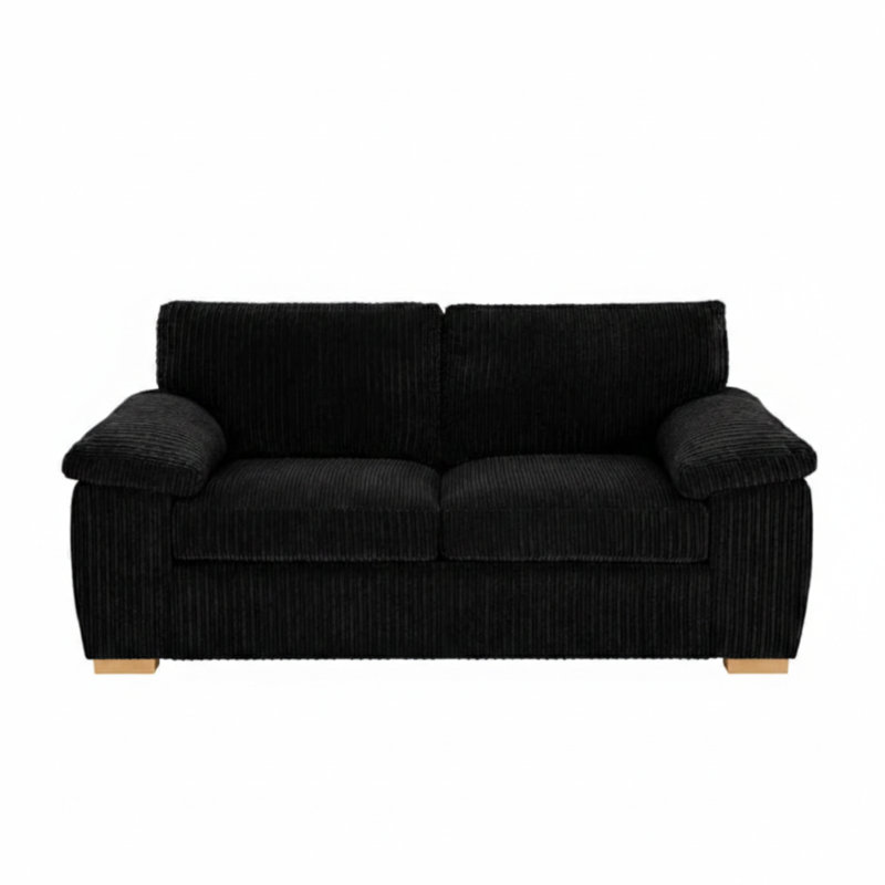2 Seater Corduroy Sofa, Black