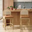 Tabourets de bar en bois avec dossier en rotin naturel (ensemble de 2)-1852295976