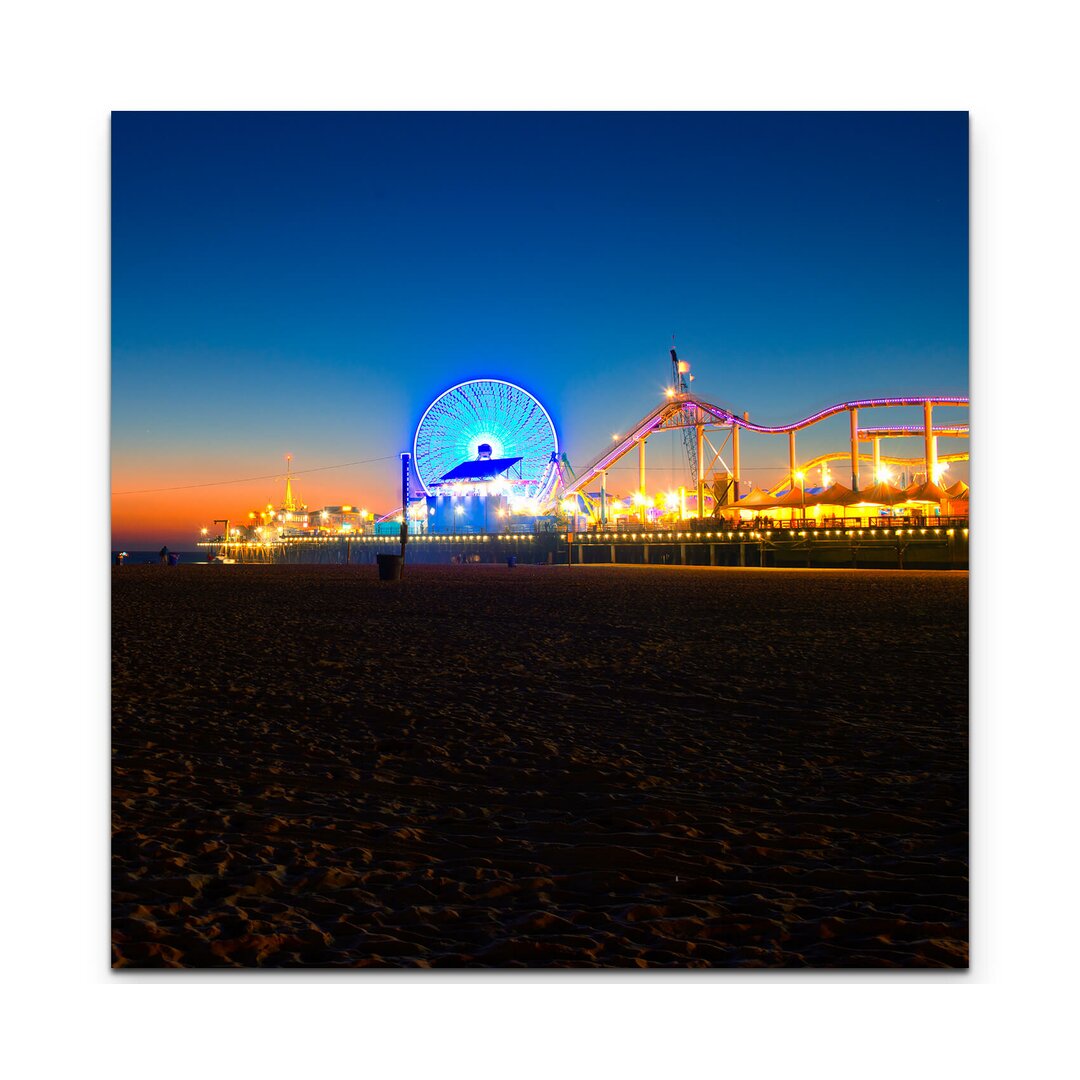 Leinwandbild Santa Monica Pier Nacht