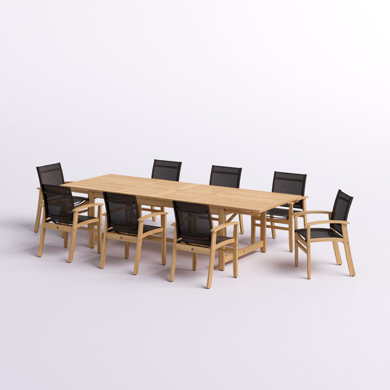 Anautica Rectangular 8 - Person 118'' Long Teak Dining Set, Brown