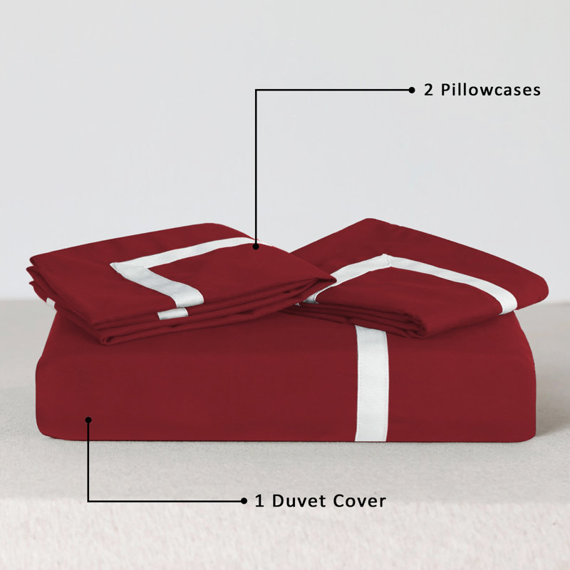 Tamarae Microfiber Solid Colour Duvet Cover Set with Pillowcases Included, Kingsize Duvet Cover Set  + 2 Standard Pillowcases