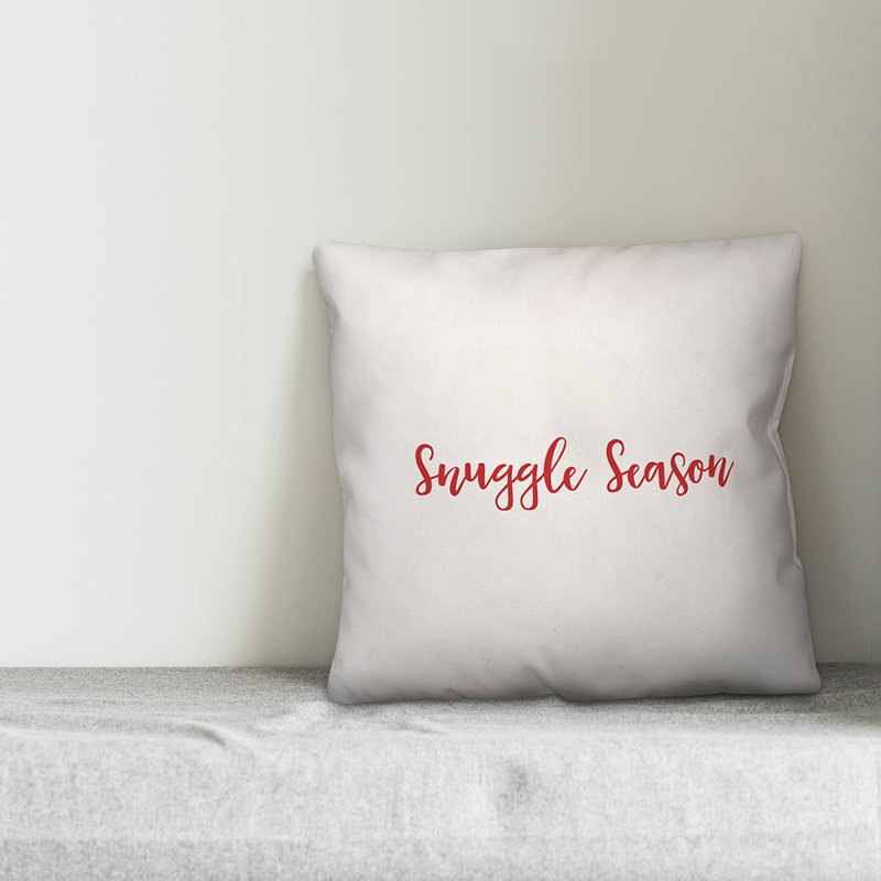 Throw Pillow, White/Red, Pillow Cover