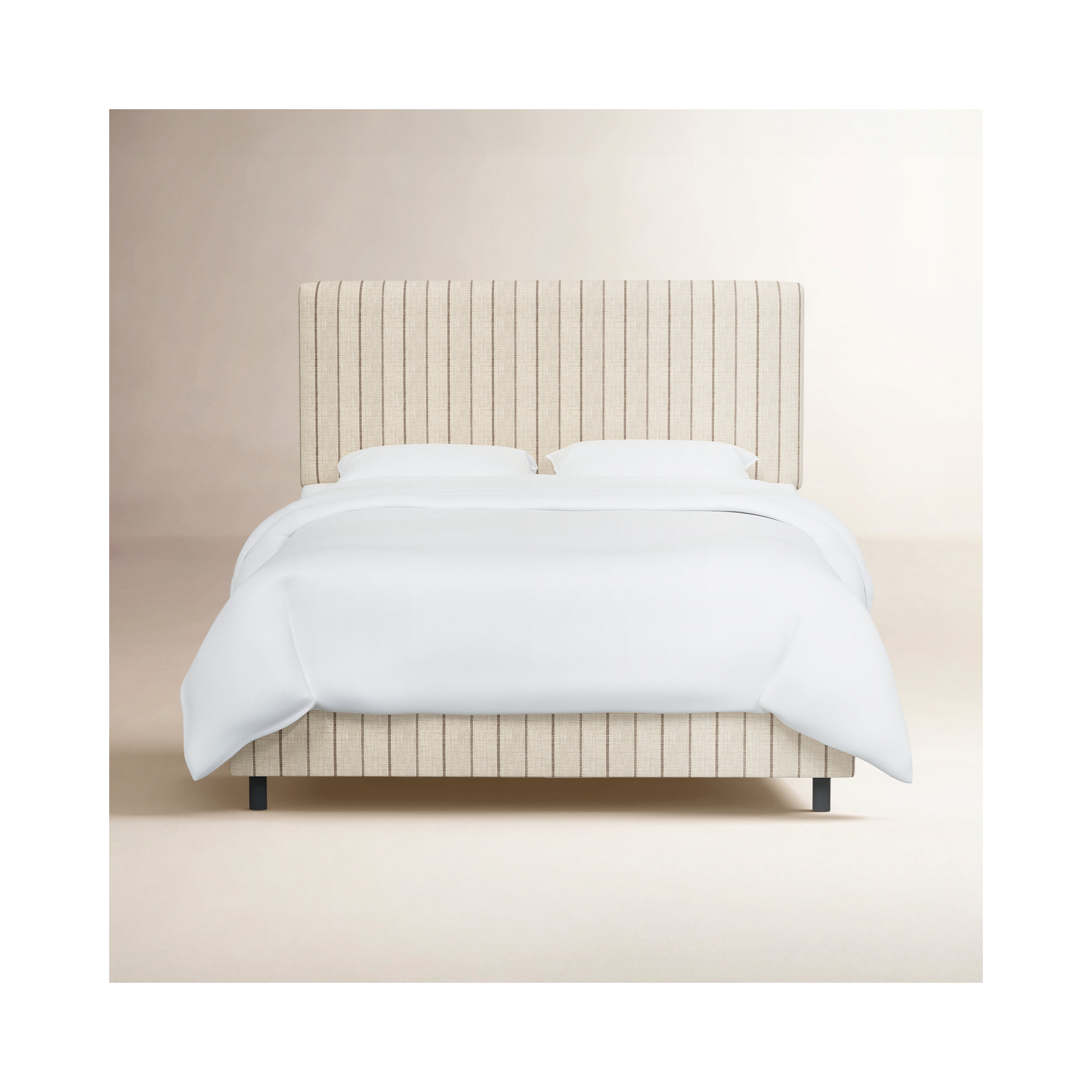 Eisley Upholstered Bed, Fritz Charcoal Stripe, Queen