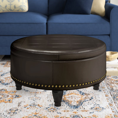 Vegan Leather Storage Ottoman