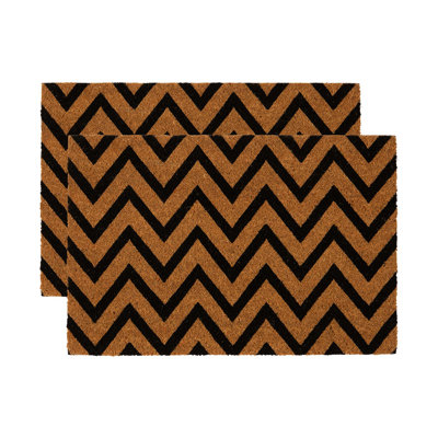 Nicola Spring - Coir Door Mats - 60 x 40cm - Zig Zag