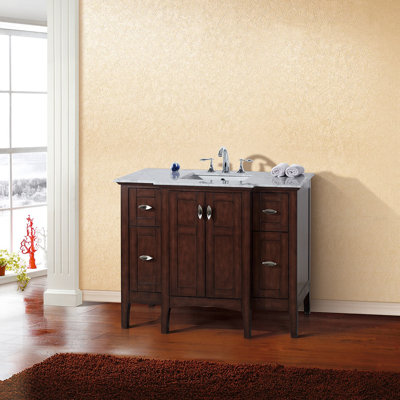 45'' Single Bathroom Vanity with Marble Top