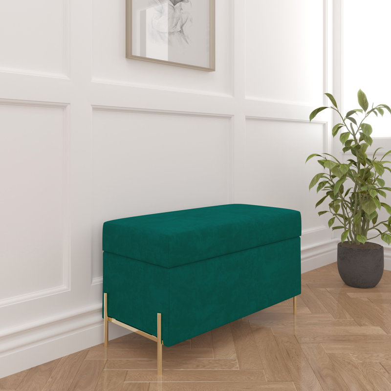 Overton Casablanca Upholstered Storage Bench, Green