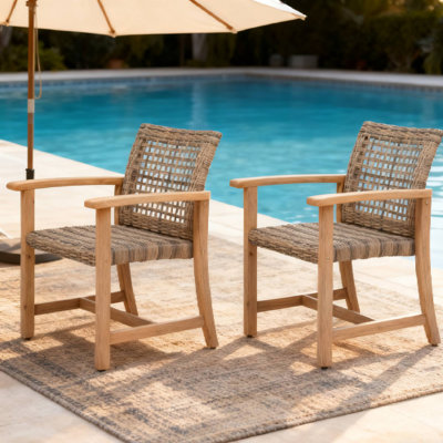 Ensemble de 2 chaises de salle à manger parfaites pour les brunchs de patio et les soupers dans la cour