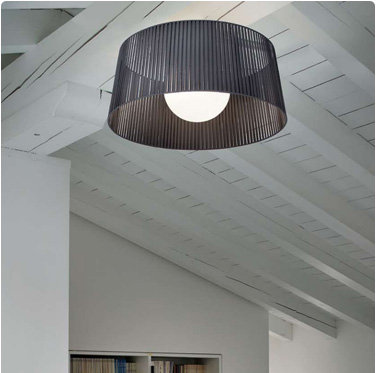 Ribbon 1 - Light Semi Flush Mount, Matte White, 13.8'' H X 23.6'' W X 23.6'' D, Mocha