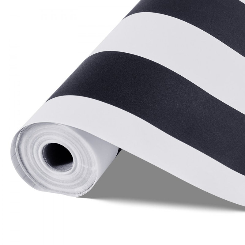 Papier peint adhésif noir et blanc pelez et collez 17,7 x 590,5 po