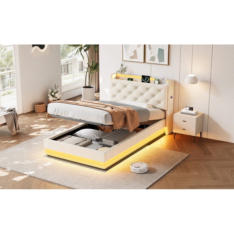 Bed, Beige