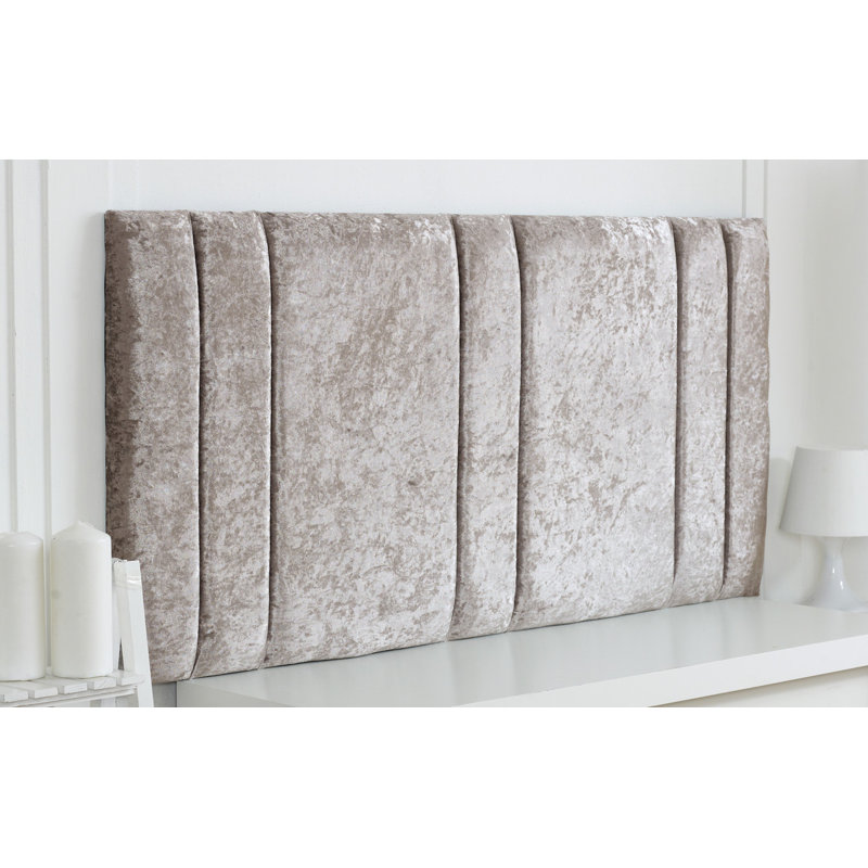 Upholstered Velvet Headboard, Double (4'6), Champagne