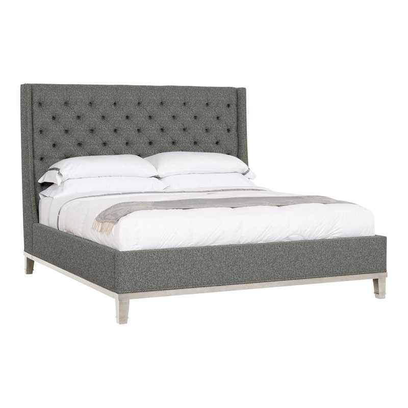 Michael Weiss California King Tufted Upholstered Panel Bed, Casa Blanca, Ian Pewter, Yes