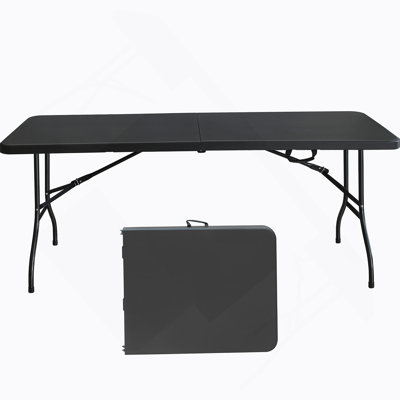6Ft Folding Table, Portable Plastic Table For Camping, High Load Bearing Foldable Table
