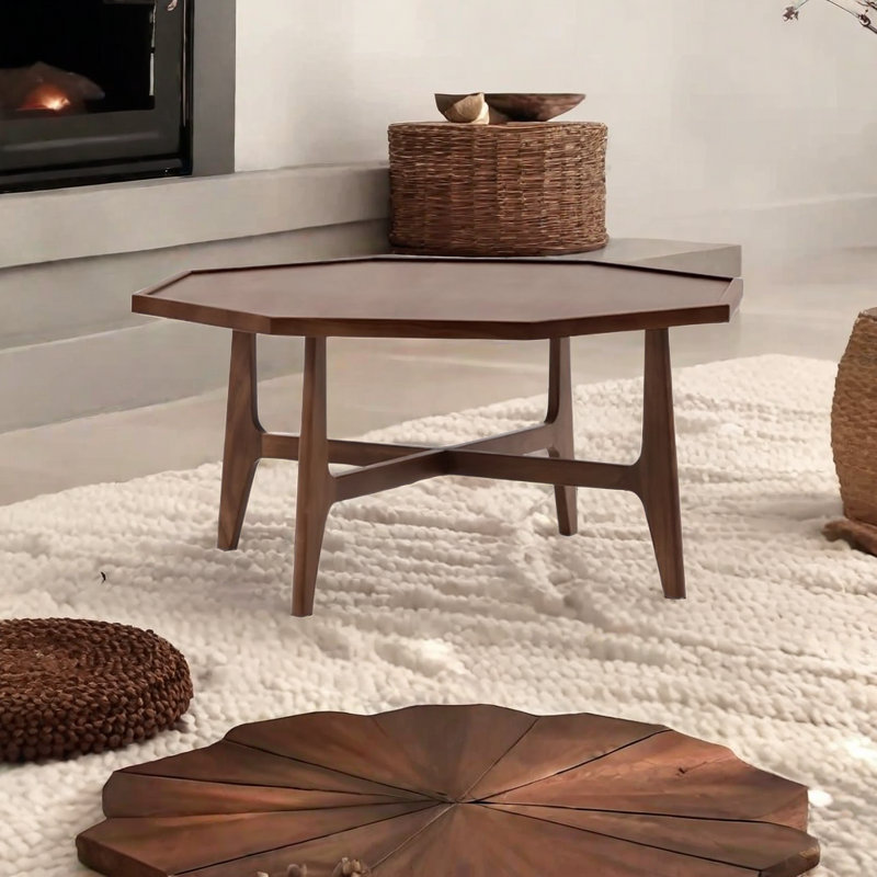 Solid Wood Octagonal End Table Coffee Table
