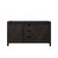 Meuble-lavabo double l 60 po x P 22 po Finition brune autoportante à fermeture en douceur-132398391