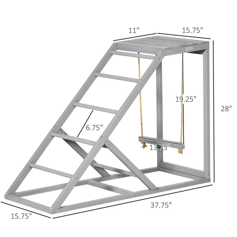Centre d'activité pour poulets - avec structure stable et perchoirs amusants, le jeu gris de la balançoire améliore la coordination