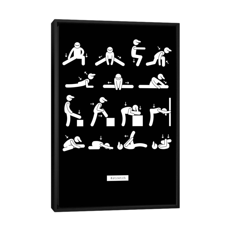 " Workout " by GraphINC, 26" H x 18" W x 1.5" D, Black Framed Canvas, No Mat