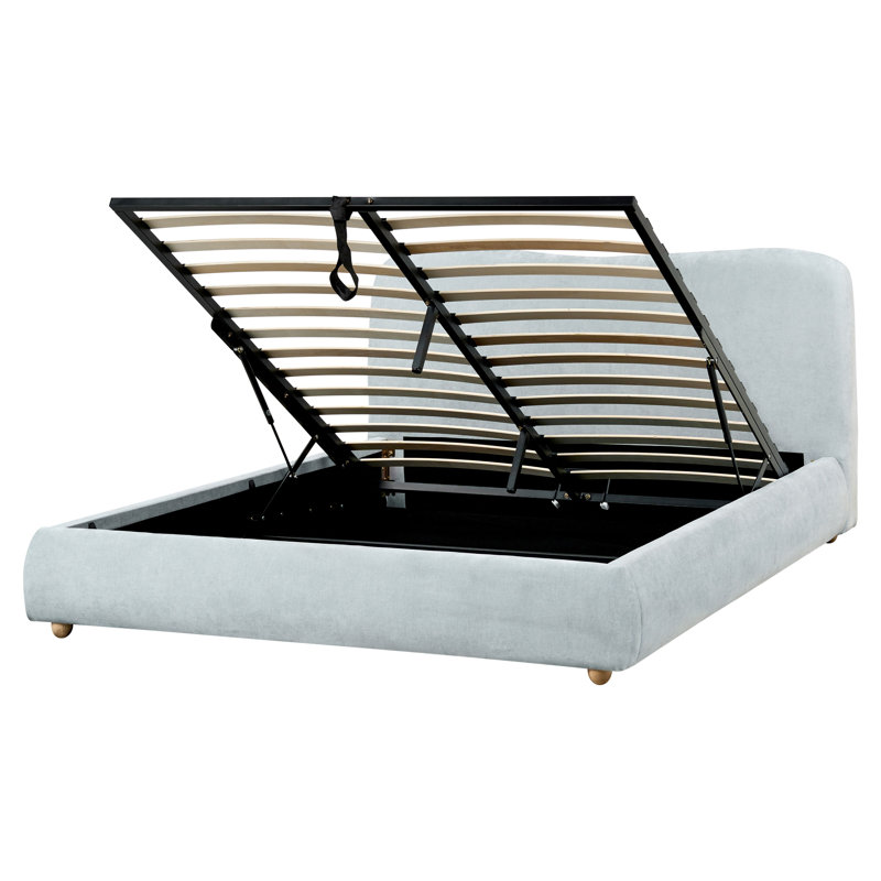 Ottoman Bed BLAGNAC 200 cm, European Kingsize (160 x 200 cm), Blue