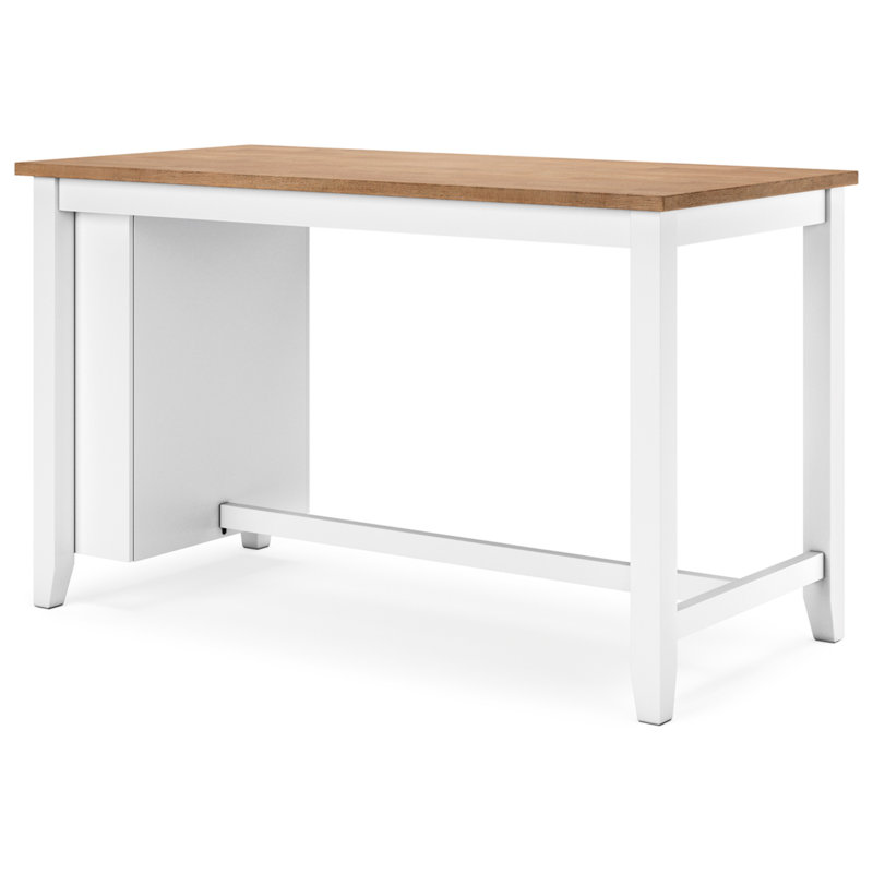 Beige and White Wood Extendable Counter Height Dining Table
