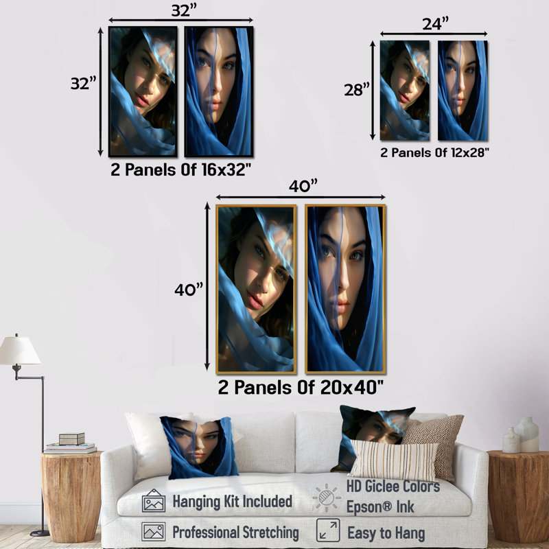 Ensemble de salon Azure Wall, H 28 po x l 25 po, Toile tendue