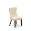 L'ensemble de salle à manger 7 pièces comprend une table et 6 chaises parsons en polyester beige clair avec dossier capitonné - Noir sablé-507873350-507873353