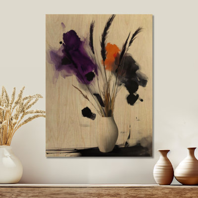 «Yvaine I» - impression d'art mural en bois Boho mauve