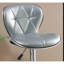 2 tabourets argentés - hauteur réglable avec similicuir et base en métal gris 2 pièces