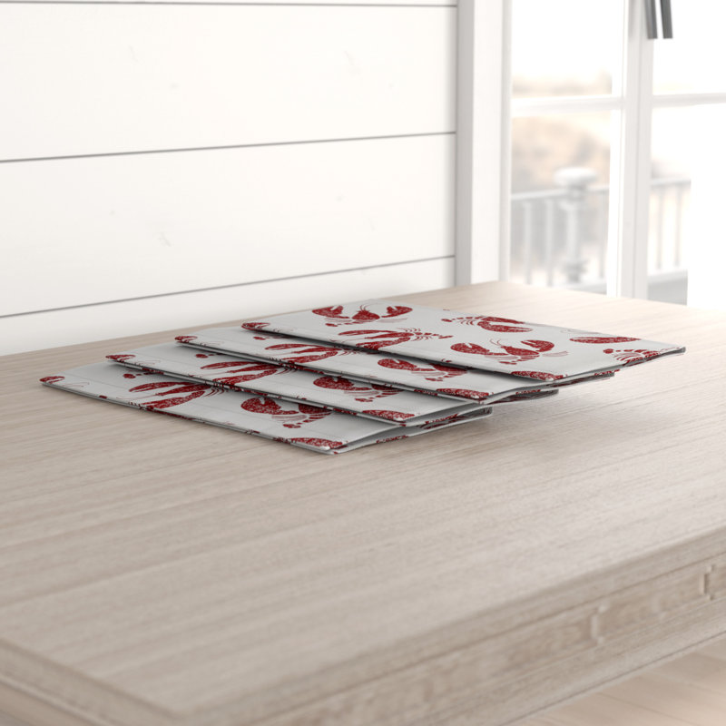 Ensemble de serviettes 4 pièces Ludwig, L 18 po x L 18 po, Rouge