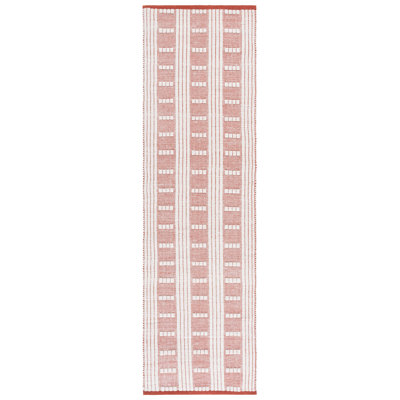 Vermont 951 Flatweave Wool/Cotton Geometric Rug in Rust/Ivory
